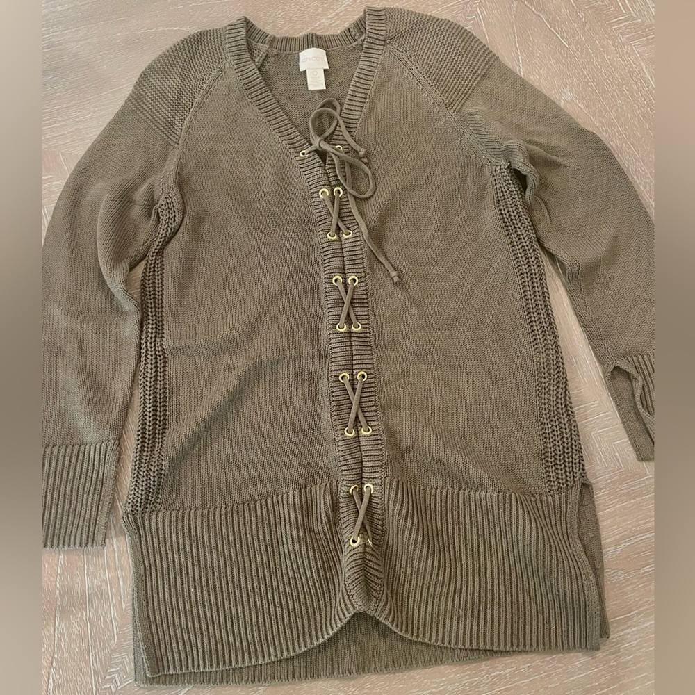 Chico’s Long Sleeve Green Sweater Size 0